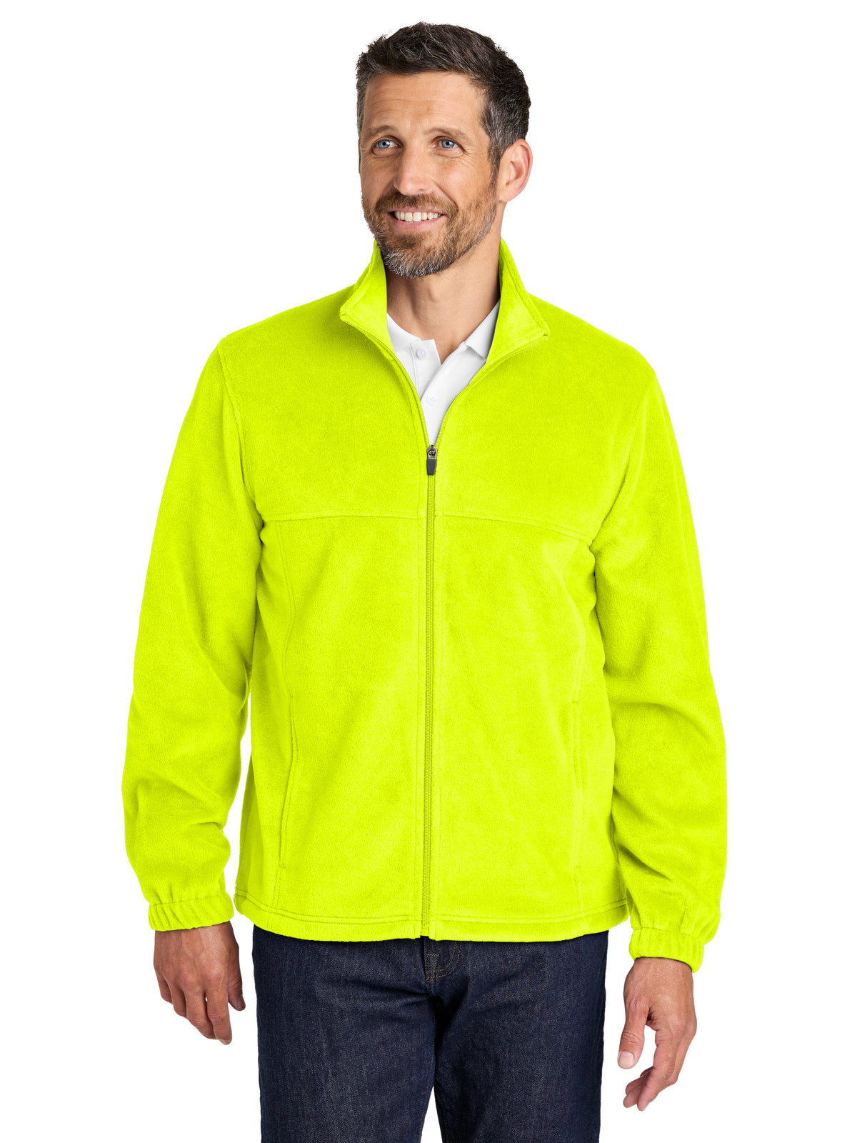 Men's Plush Fleece Full-Zip Jacket - F190 - S. Yellow