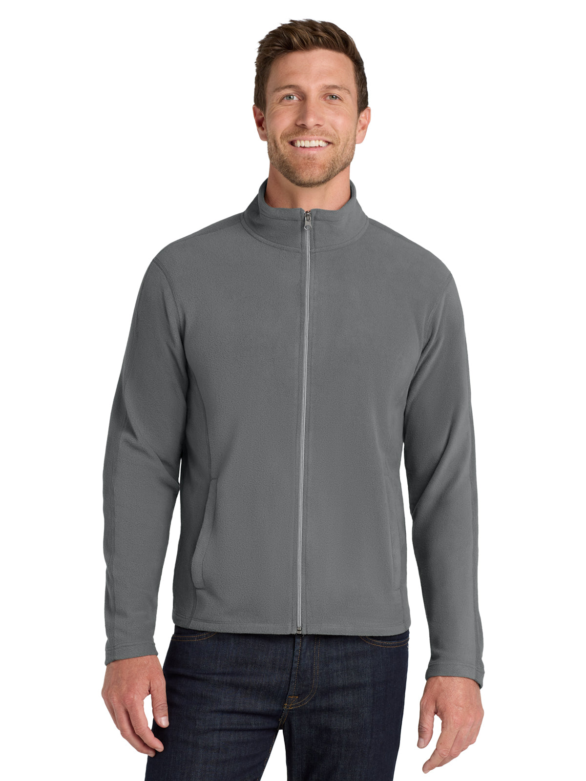 Men's Microfleece Jacket - F223 - Pearl Grey