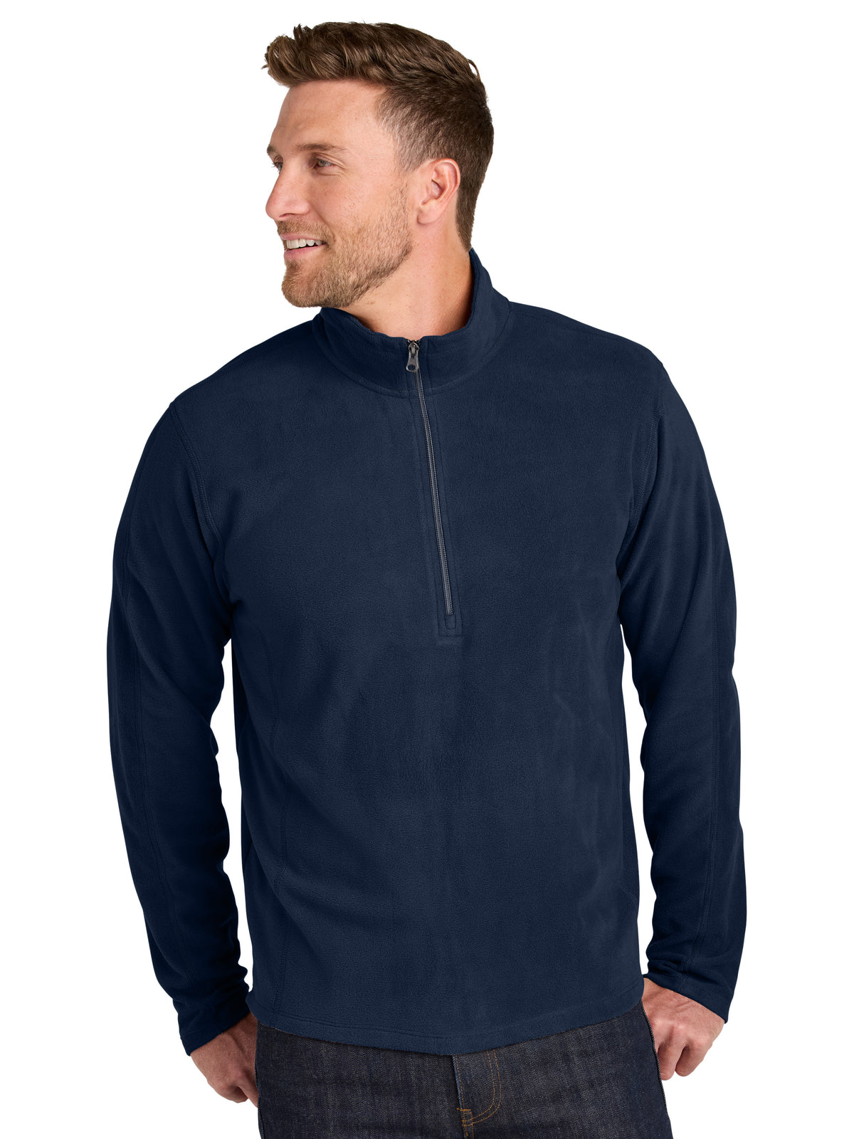 Men's Microfleece 1/2-Zip Pullover Sweatshirt - F224 - True Navy