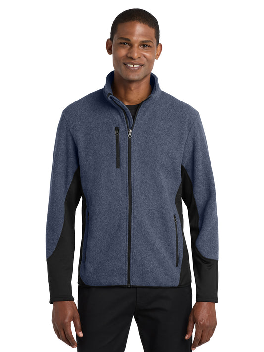 Men's Pro Fleece Zip Jacket - F227 - Navy Heather/Black