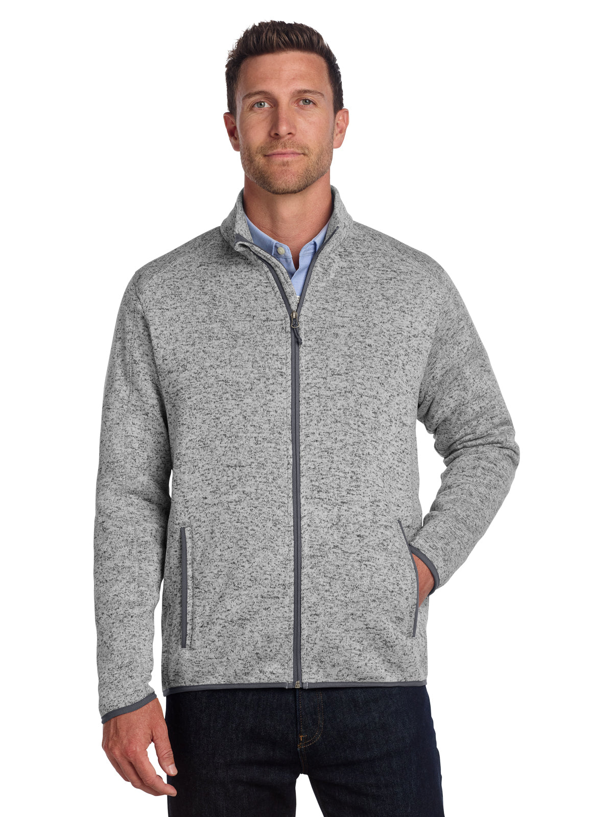 Men's Fleece Jacket - F232 - Grey Heather