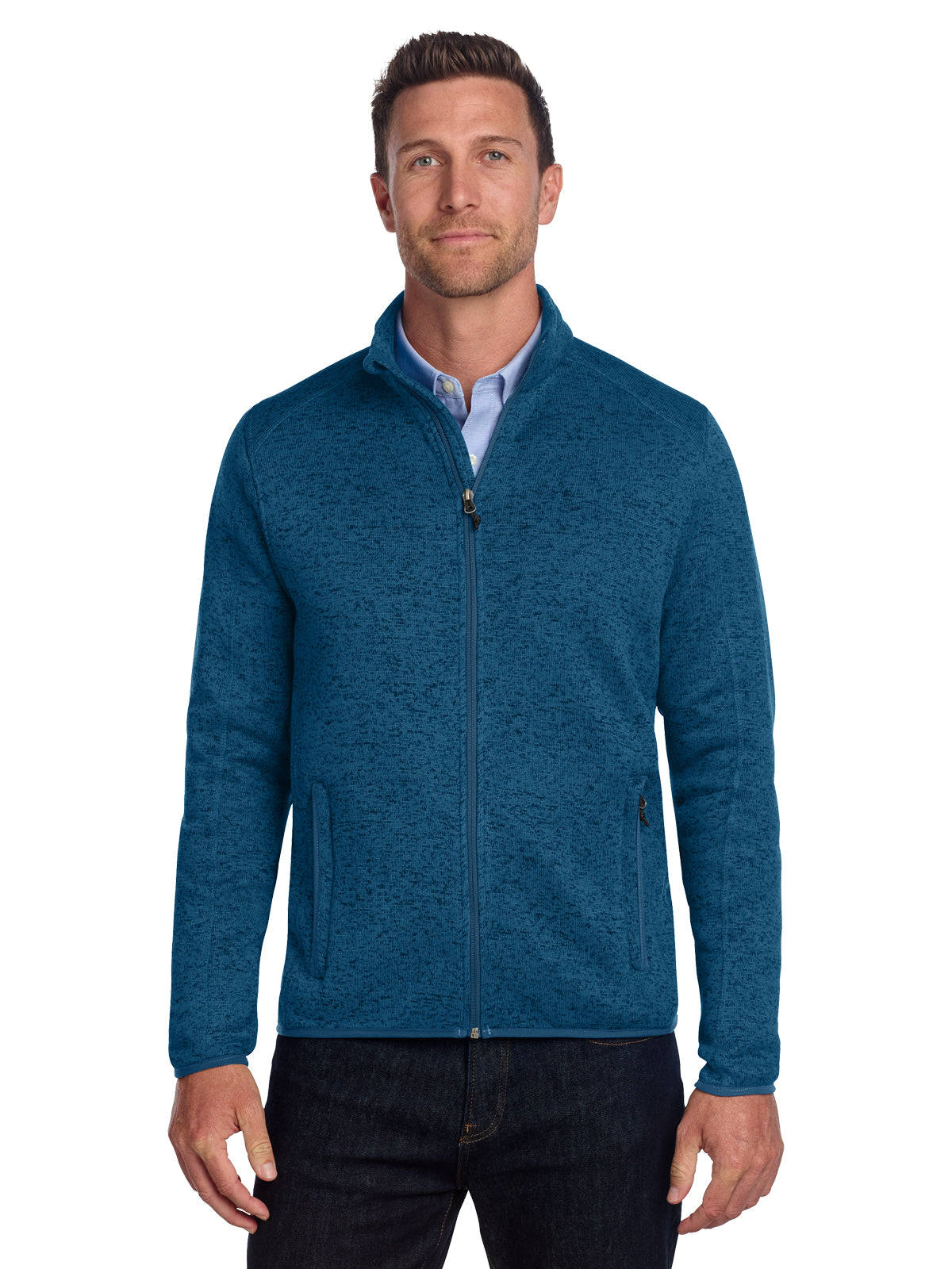 Men's Fleece Jacket - F232 - Medium Blue Heather