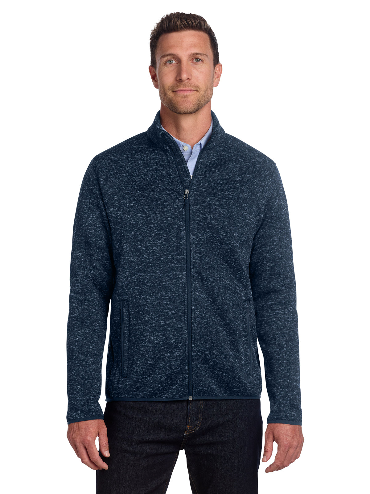 Men's Fleece Jacket - F232 - River Blue Navy Heather