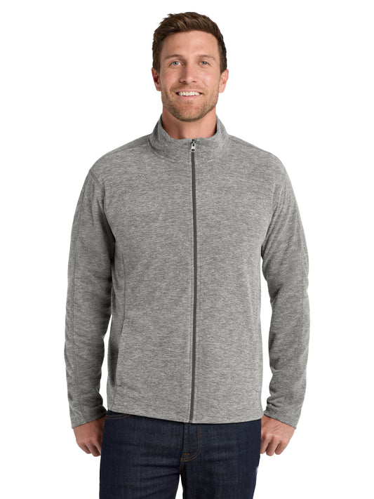 Men's Heather Microfleece Full-Zip Jacket - F235 - Pearl Grey Heather