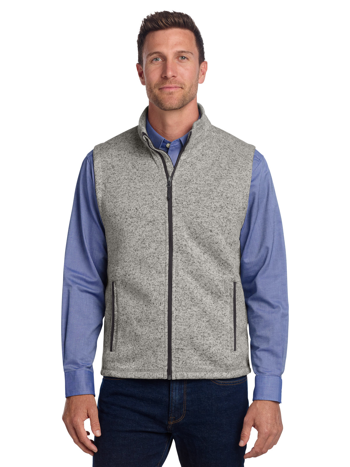 Men's Fleece Vest - F236 - Grey Heather