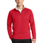 Men's Fleece Pocketless 1/4-Zip Sweatshirt - F243 - Deep Red/ Silver