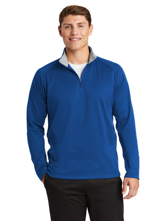 Men's Fleece Pocketless 1/4-Zip Sweatshirt - F243 - True Royal/ Silver