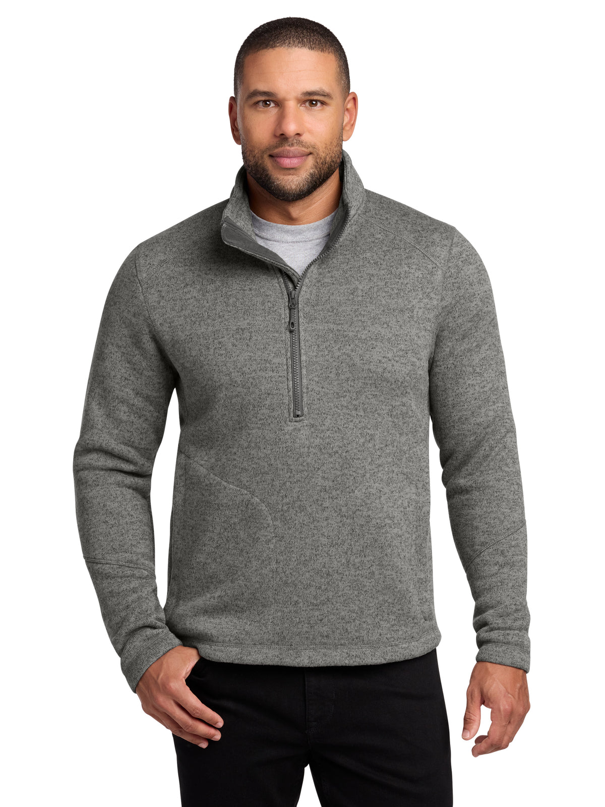 Men's Two-Pocket Arc Fleece 1/4-Zip Sweater - F426 - Deep Smoke Heather