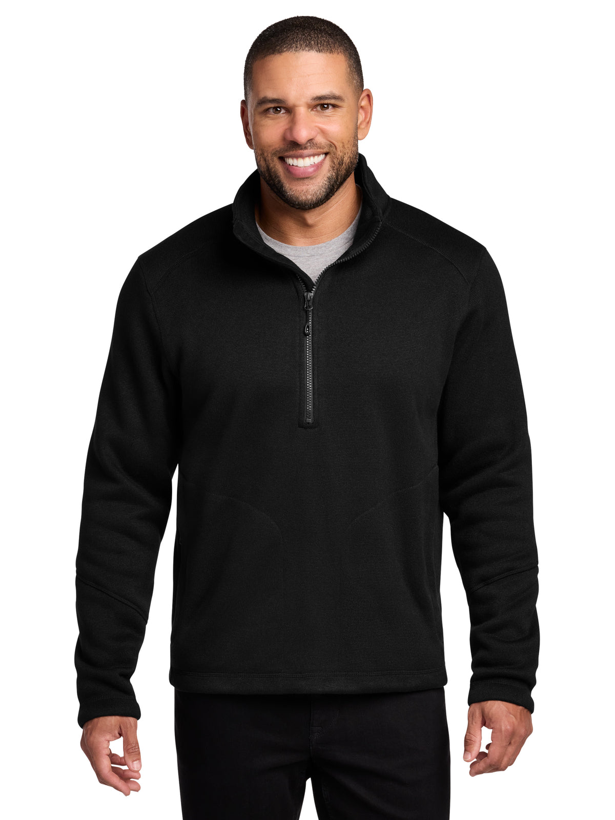 Men's Two-Pocket Arc Fleece 1/4-Zip Sweater - F426 - Deep Black