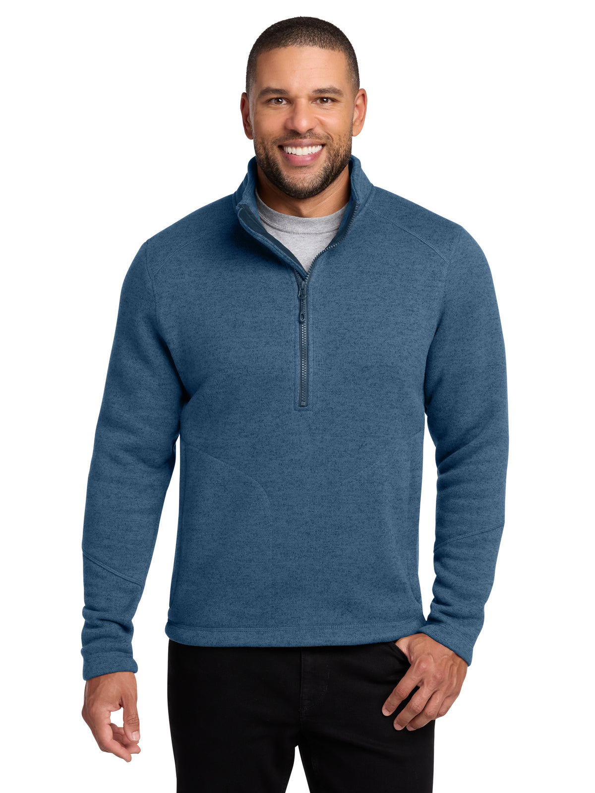 Men's Two-Pocket Arc Fleece 1/4-Zip Sweater - F426 - Insignia Blue Heather