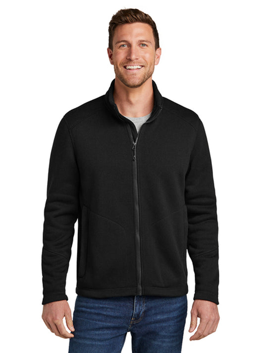 Men's 2-Pocket Arc Sweater Fleece Jacket - F428 - Deep Black