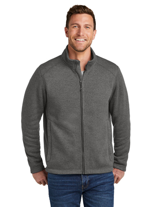 Men's 2-Pocket Arc Sweater Fleece Jacket - F428 - Grey Smoke Heather