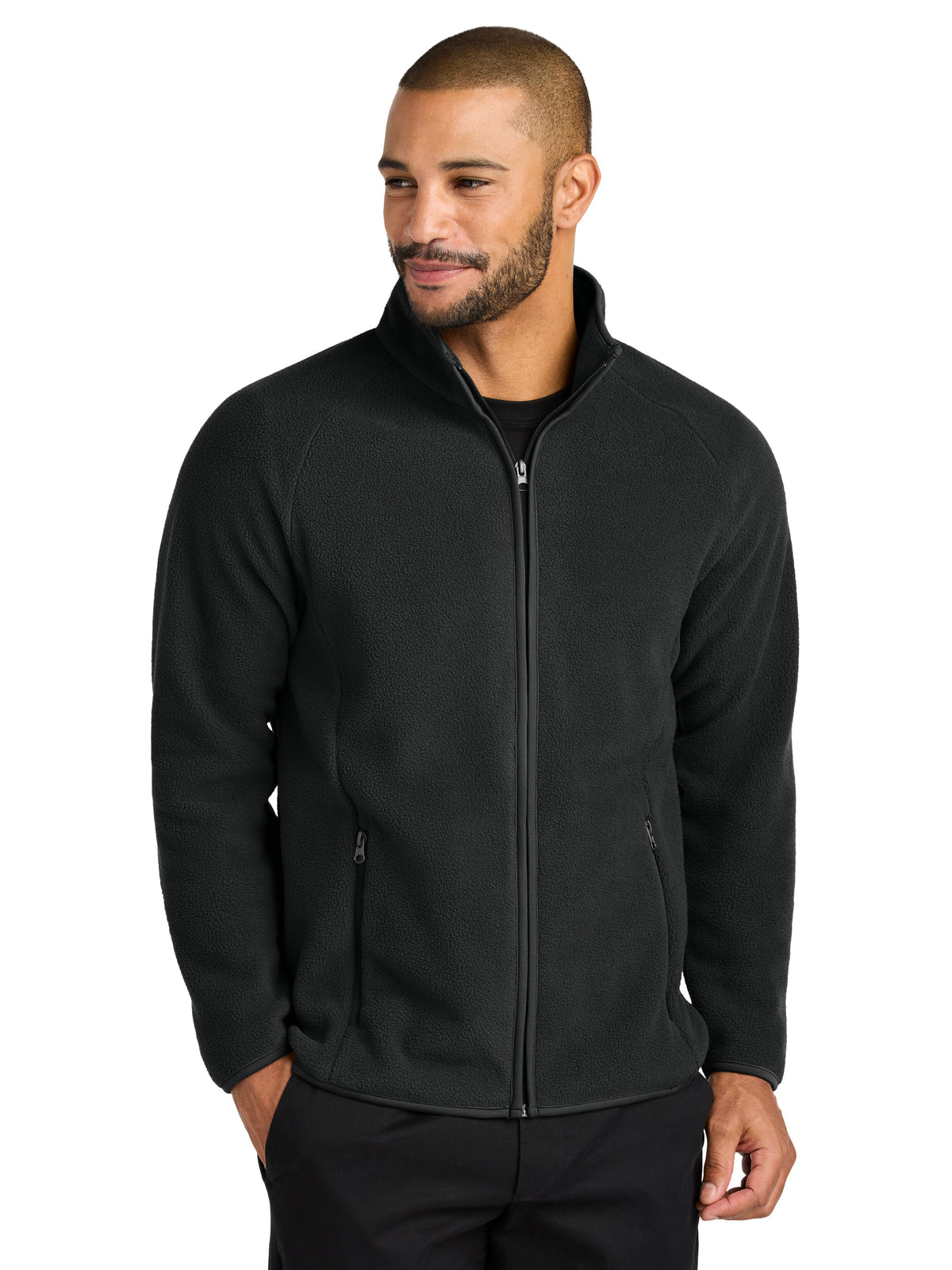 Men's Two-Pocket C-FREE Raglan Fleece Jacket - F700 - Deep Black