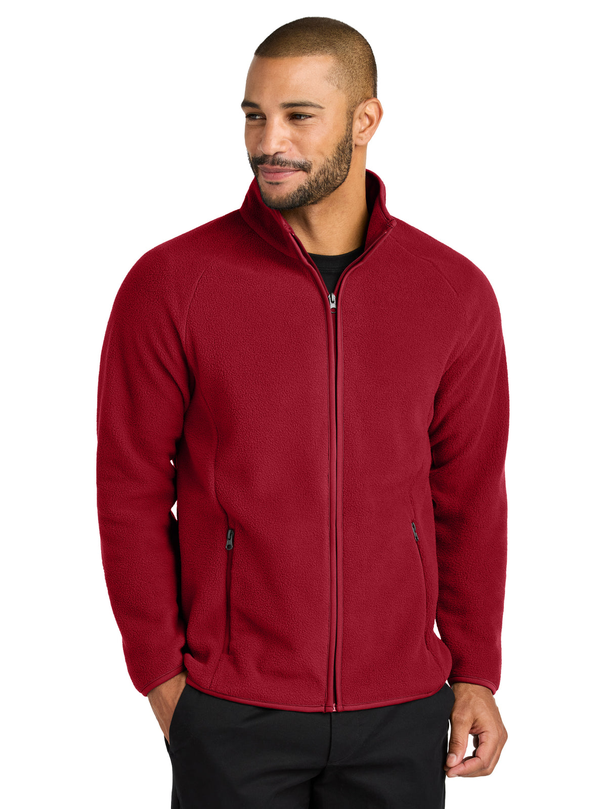 Men's Two-Pocket C-FREE Raglan Fleece Jacket - F700 - Rich Red