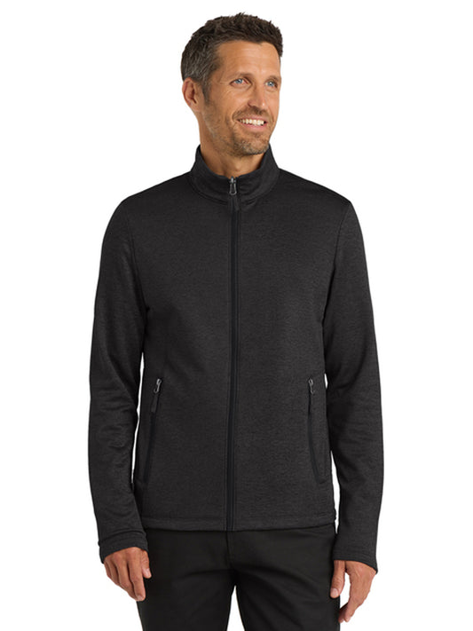 Men's Two-Pocket Collective Striated Fleece Jacket - F905 - Deep Black Heather