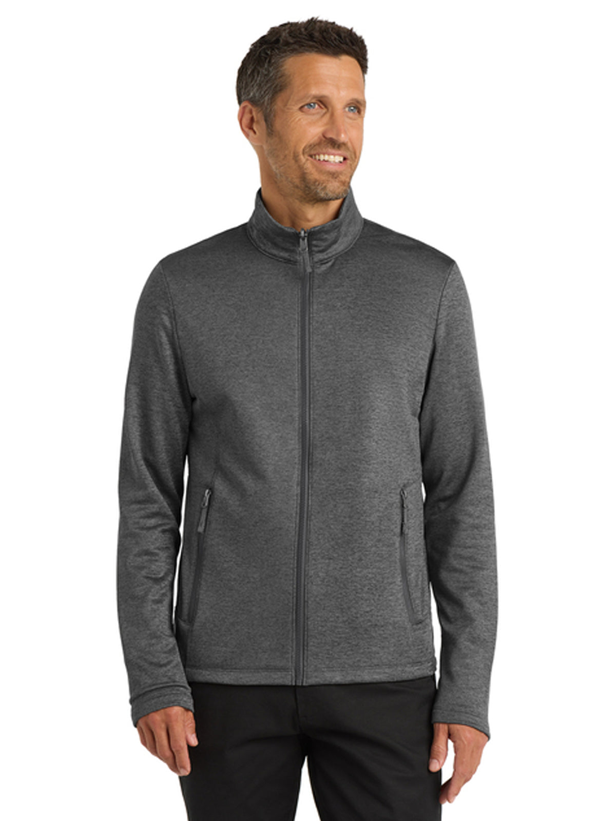 Men's Two-Pocket Collective Striated Fleece Jacket - F905 - Sterling Grey Heather