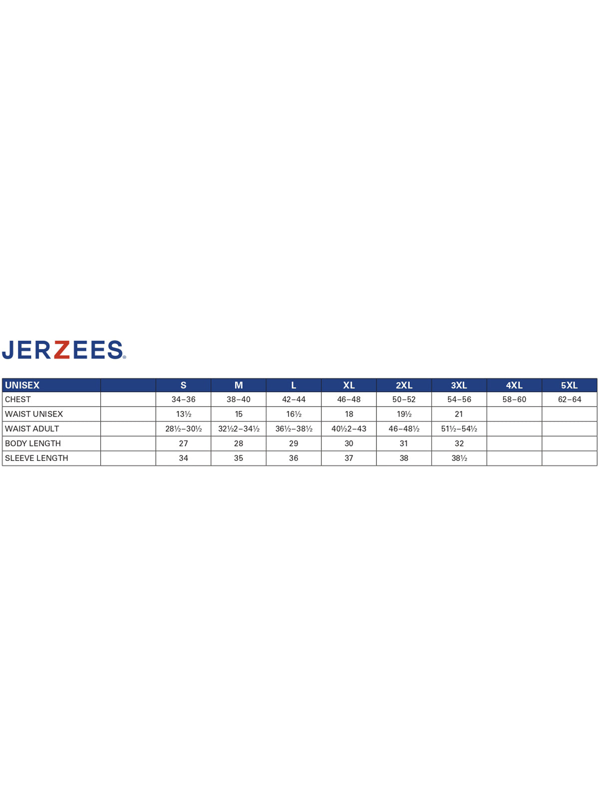 SIZECHART