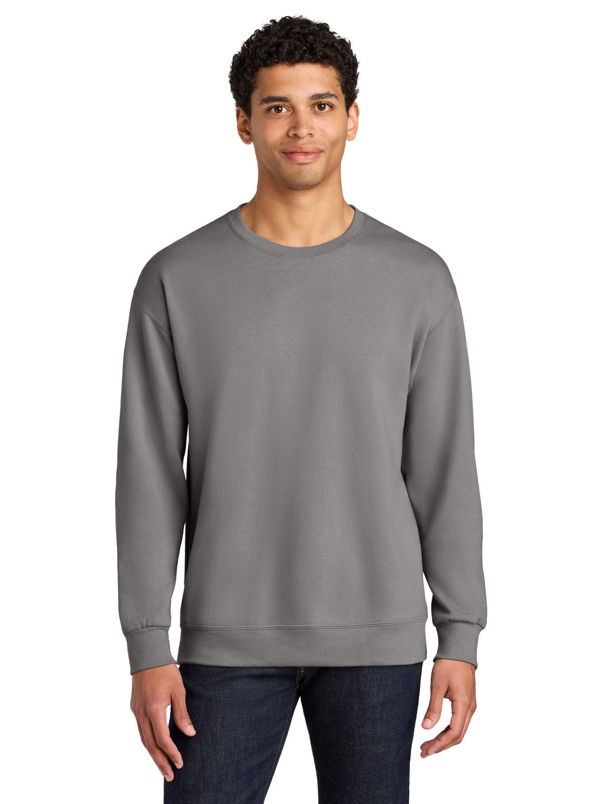 Unisex Pocketless CVC Ring Spun Crewneck Sweatshirt - IC48M - Rock