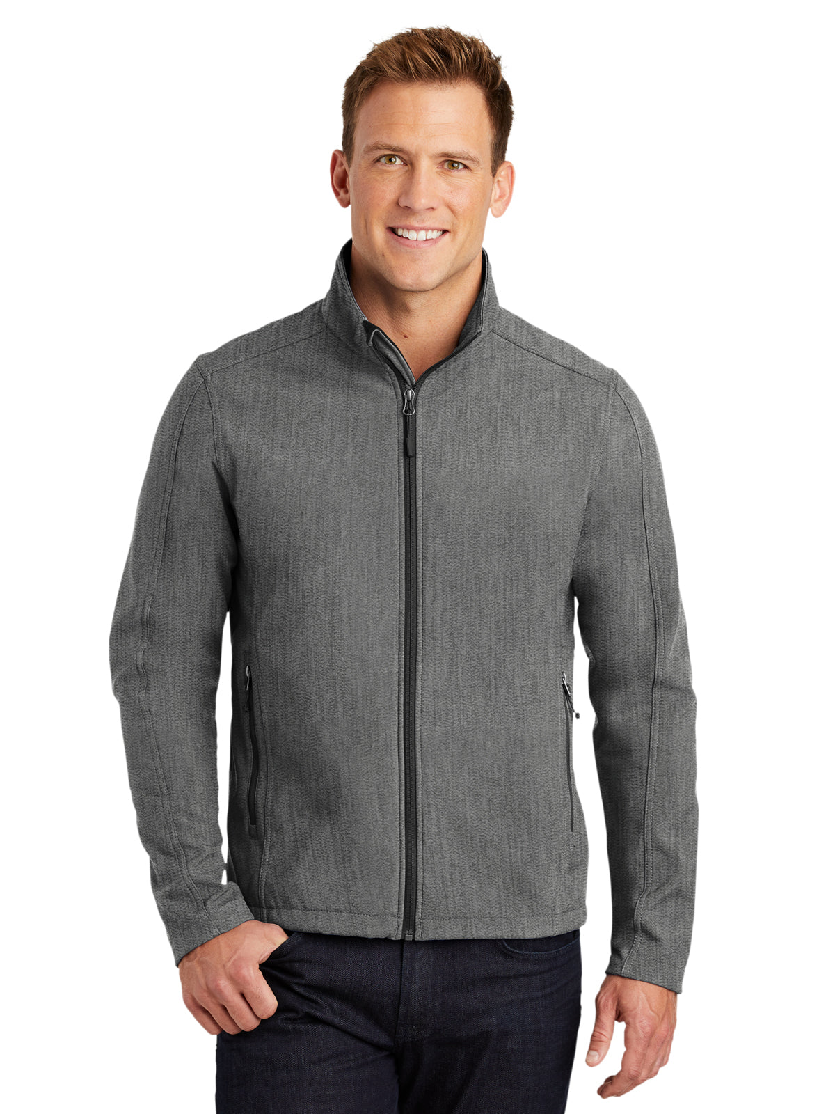 Men's Soft Shell Jacket - J317 - Pearl Grey Heather