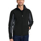 Men's Core Colorblock Soft Shell Jacket - J318 - Black/Battleship Grey