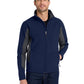 Men's Core Colorblock Soft Shell Jacket - J318 - Dress Blue Navy/Battleship Grey