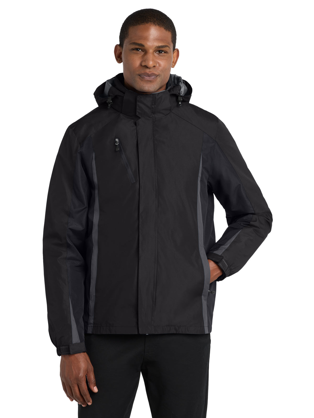 Men's Colorblock 3-in-1 Jacket - J321 - Black/Black/Magnet