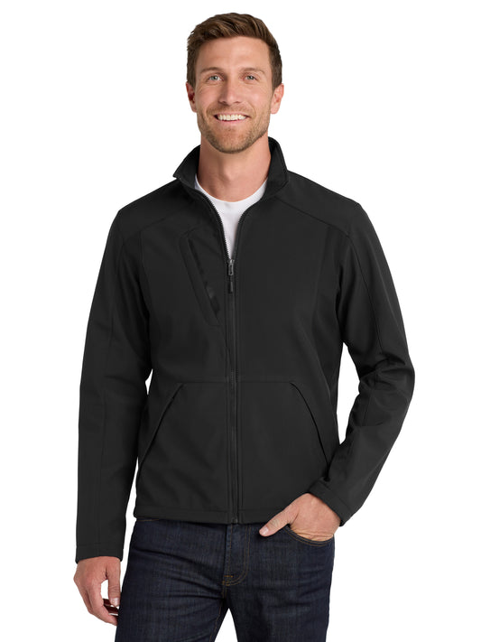 Men's Back-Block Soft Shell Jacket - J336 - Black/Black