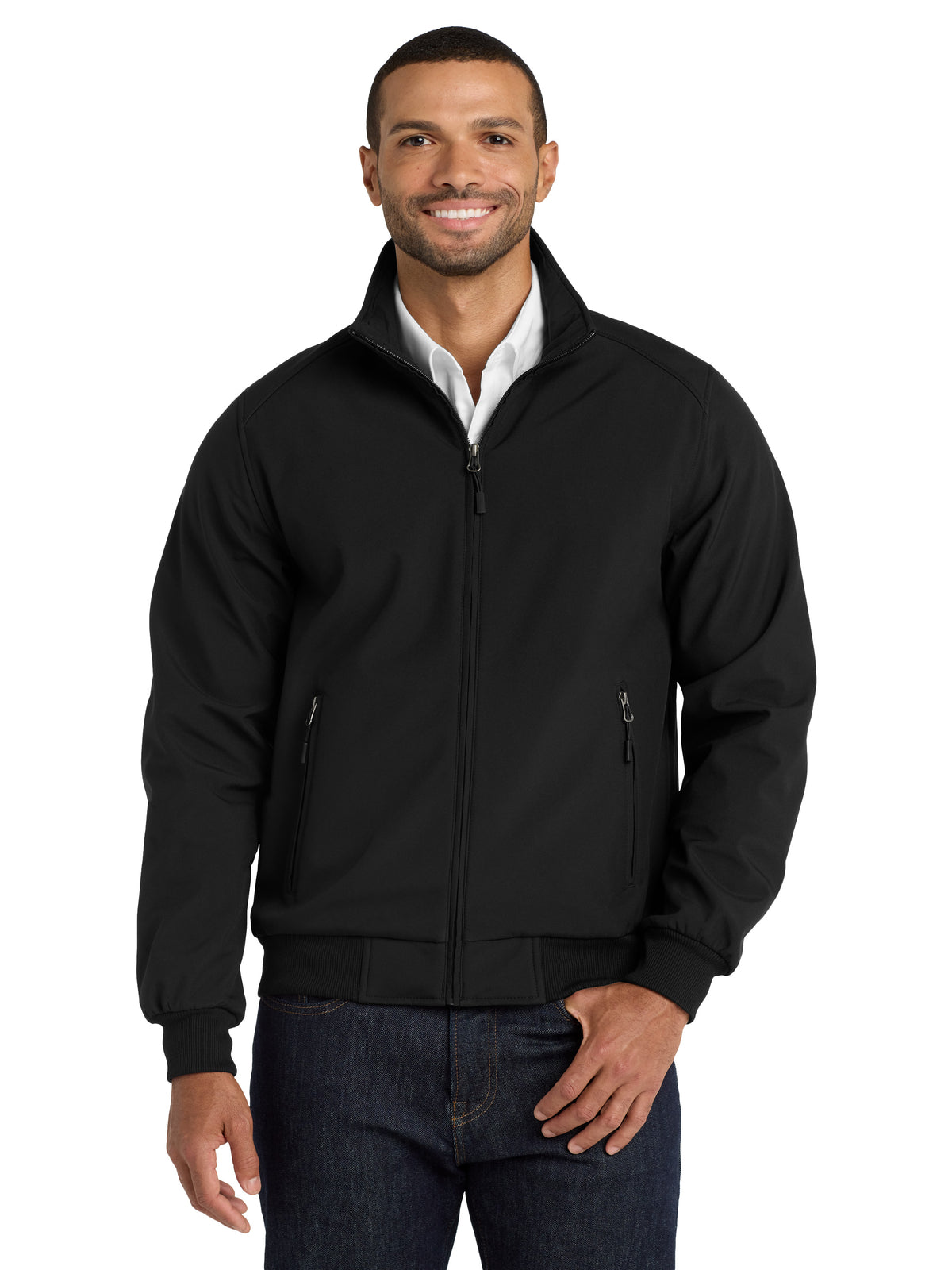 Men's Soft Shell Bomber Jacket - J337 - Black