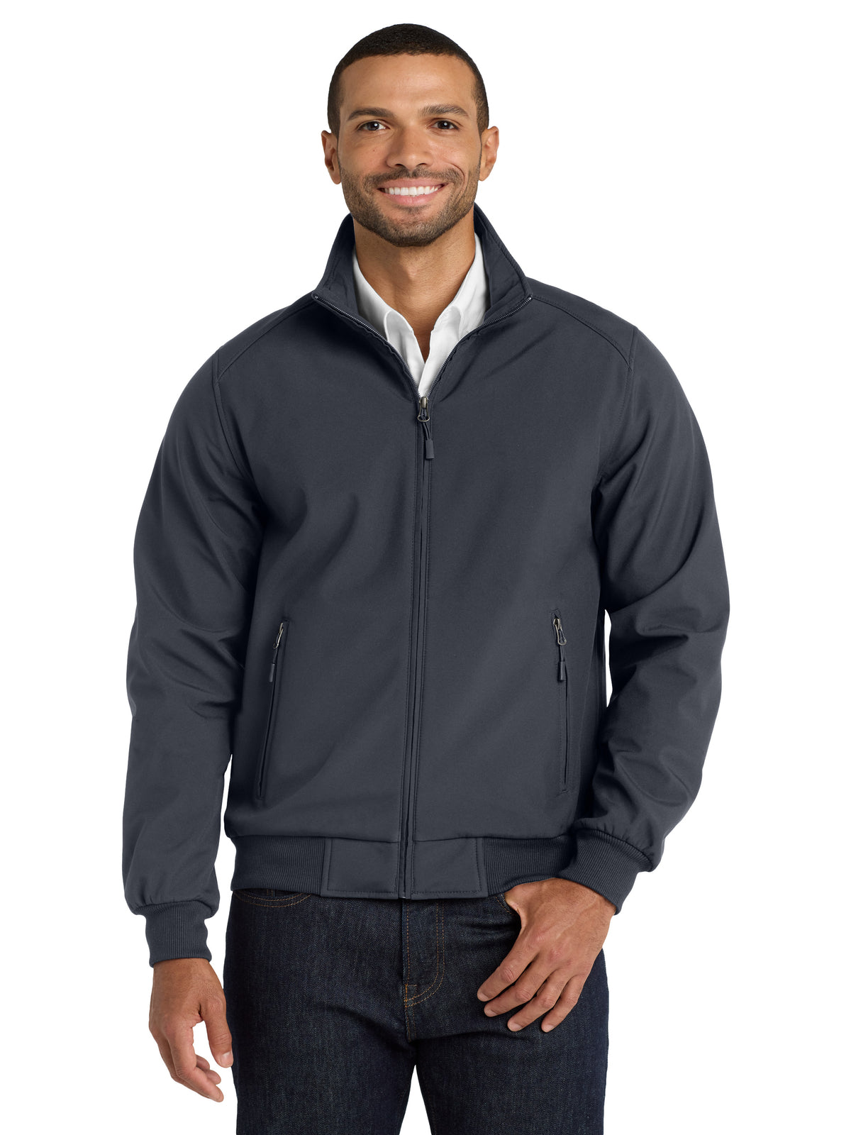 Men's Soft Shell Bomber Jacket - J337 - Battleship Grey