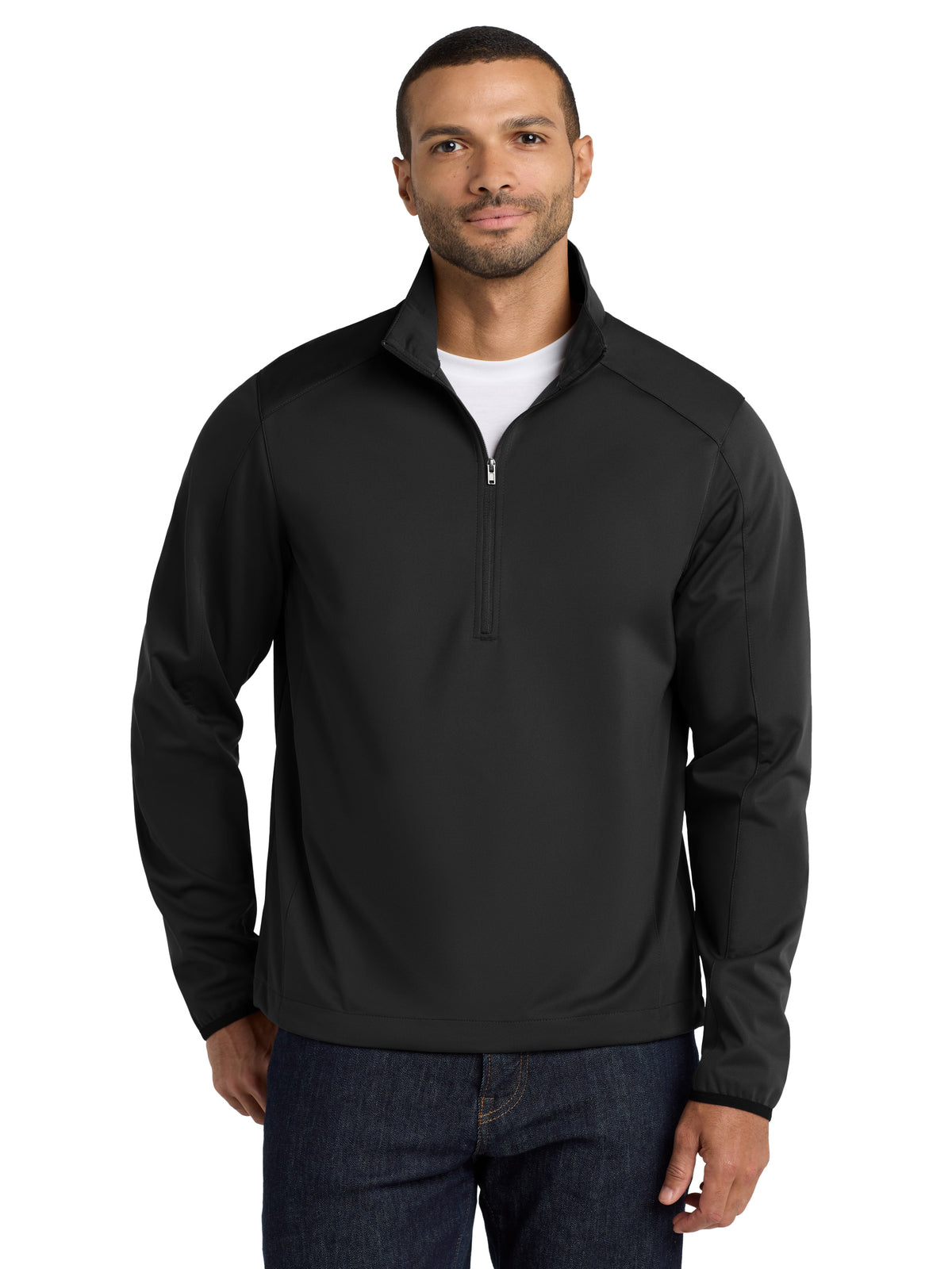 Men's Active 1/2-Zip Soft Shell Jacket - J716 - Deep Black
