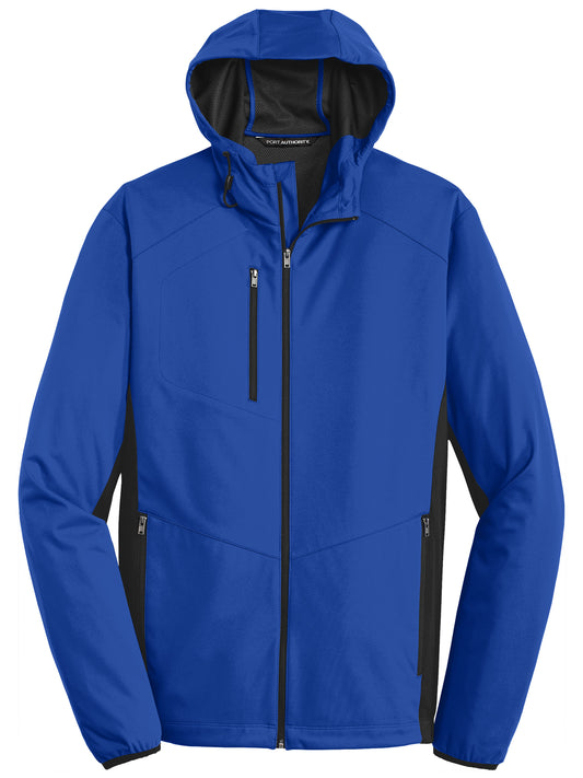 Men's Active Hooded Soft Shell Jacket - J719 - True Royal/Deep Black