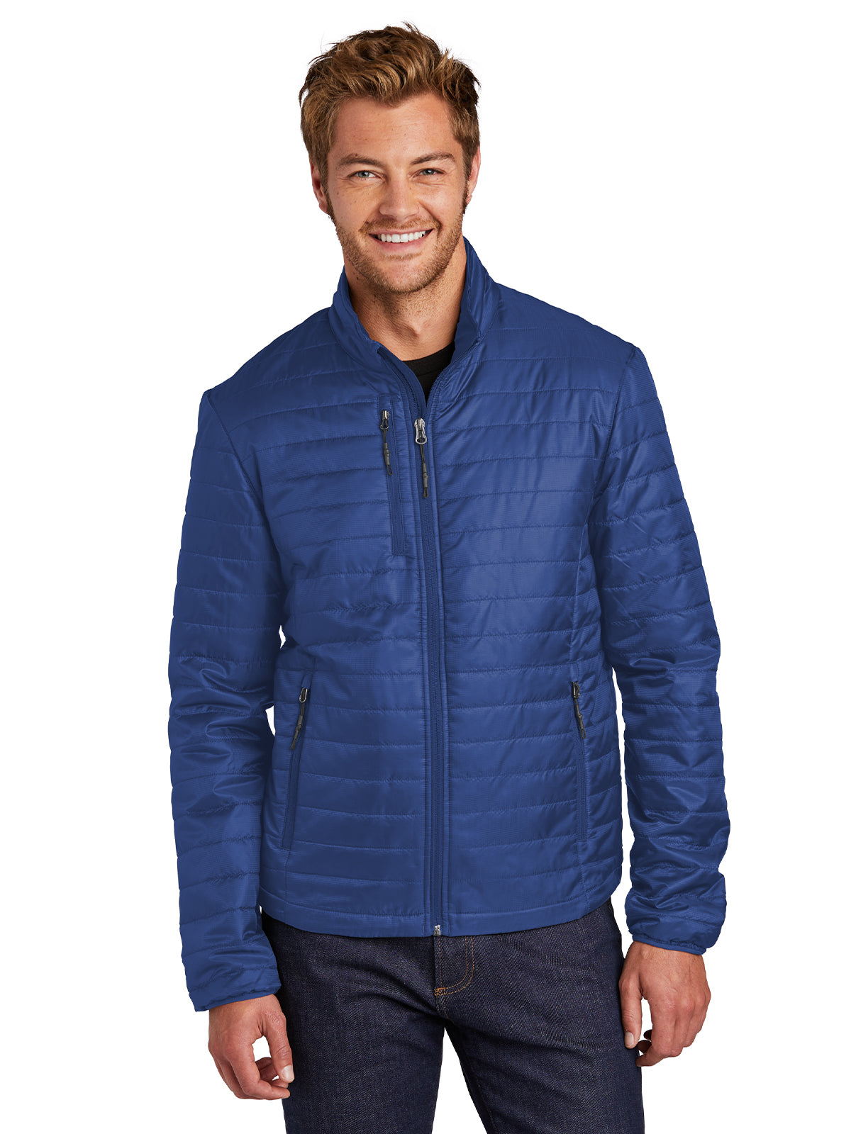 Men's Packable Puffy Jacket - J850 - Cobalt Blue