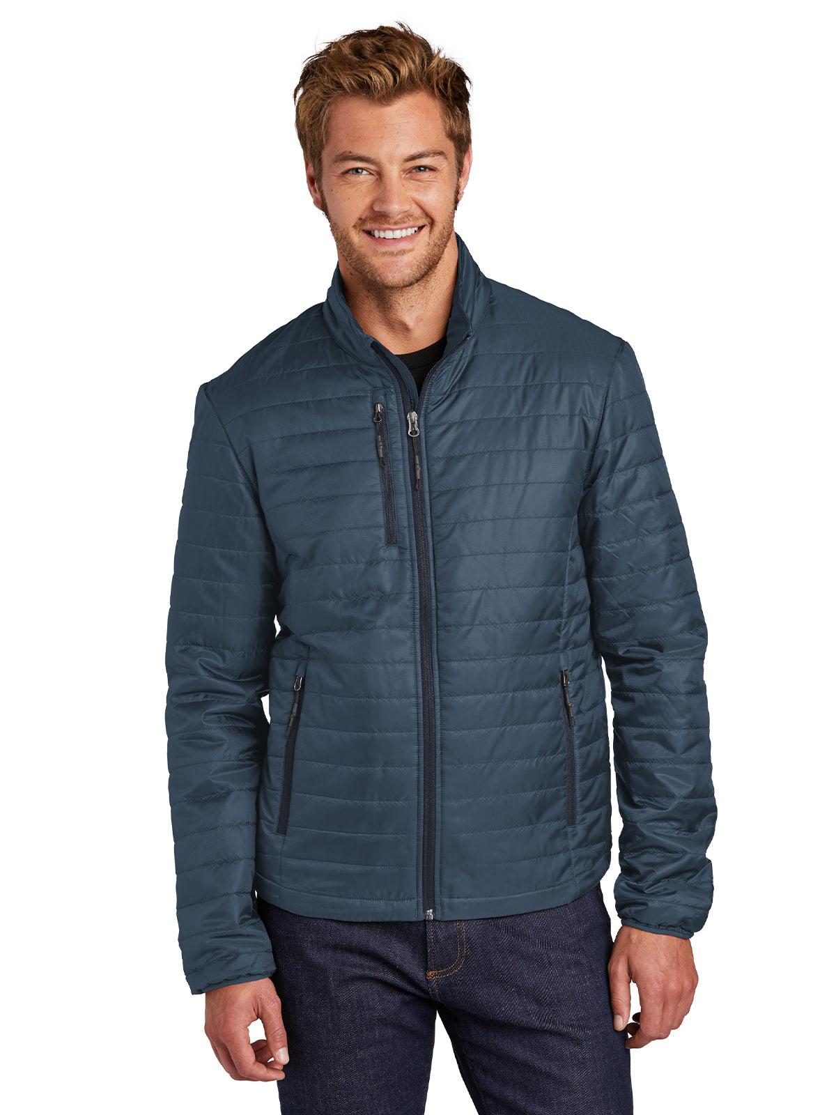 Men's Packable Puffy Jacket - J850 - Regatta Blue/River Blue Navy