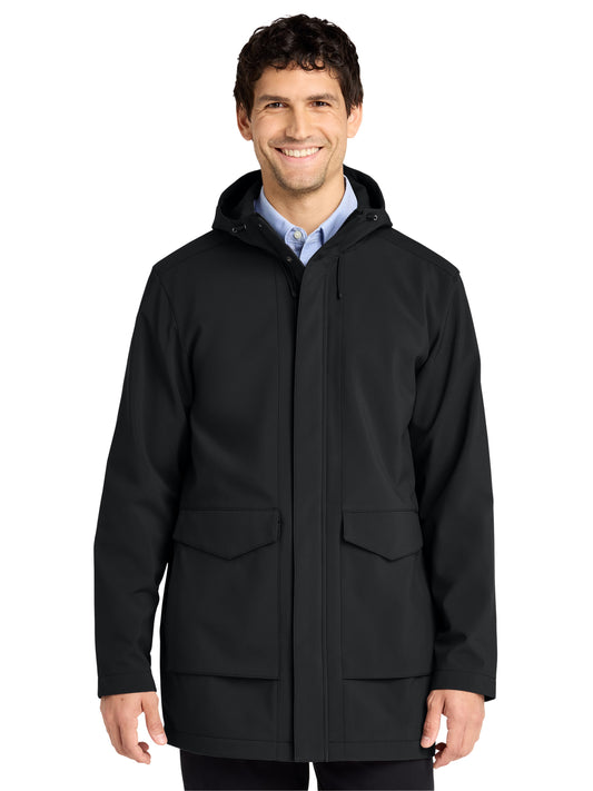 Men's Collective Waterproof Outer Soft Shell Parka Jacket - J919 - Deep Black