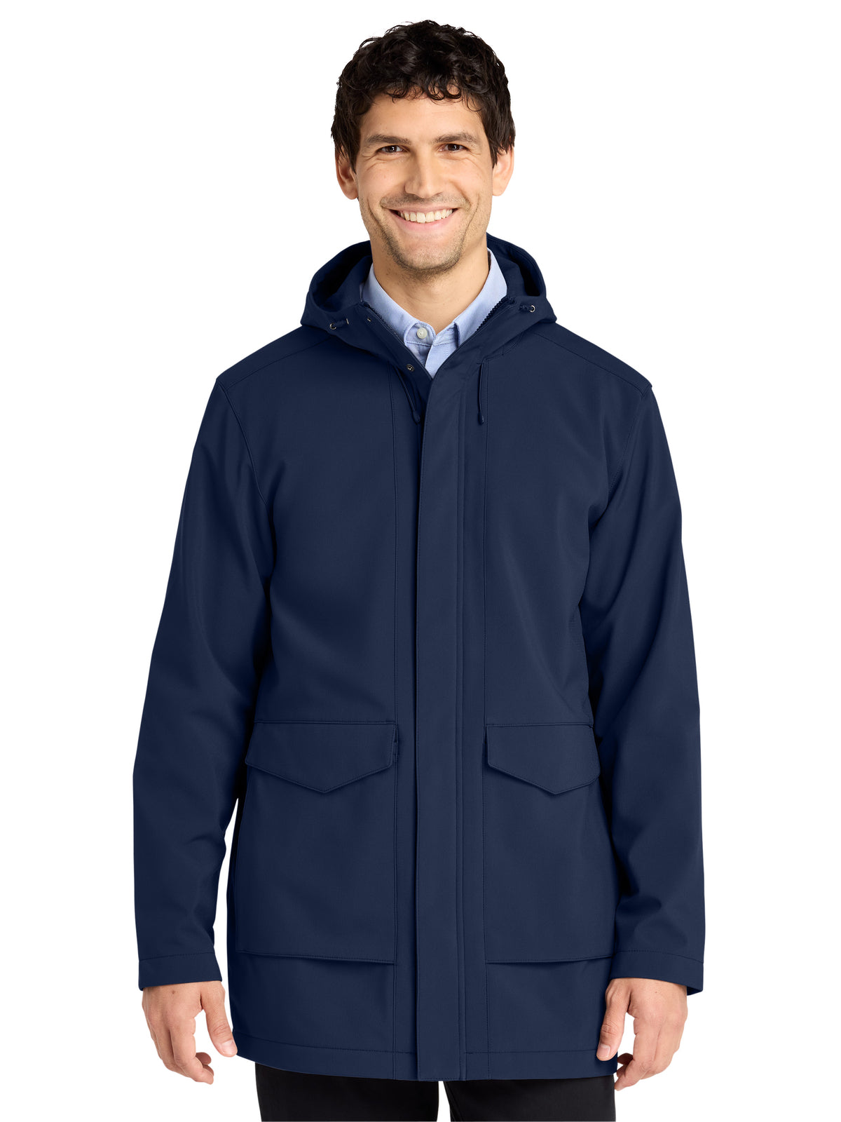 Men's Collective Waterproof Outer Soft Shell Parka Jacket - J919 - River Blue Navy