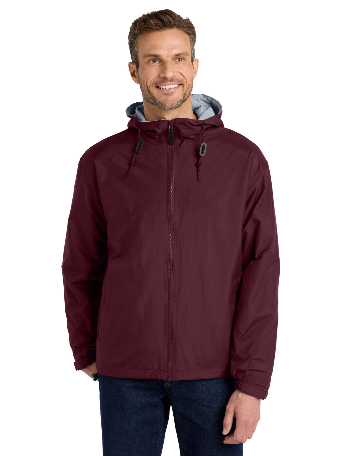 Men's Team Jacket - JP56 - Maroon/Light Oxford