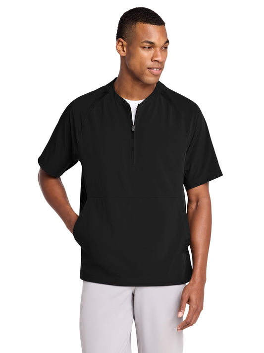 Men's Repeat 1/2-Zip Short Sleeve Jacket - JST489 - Black