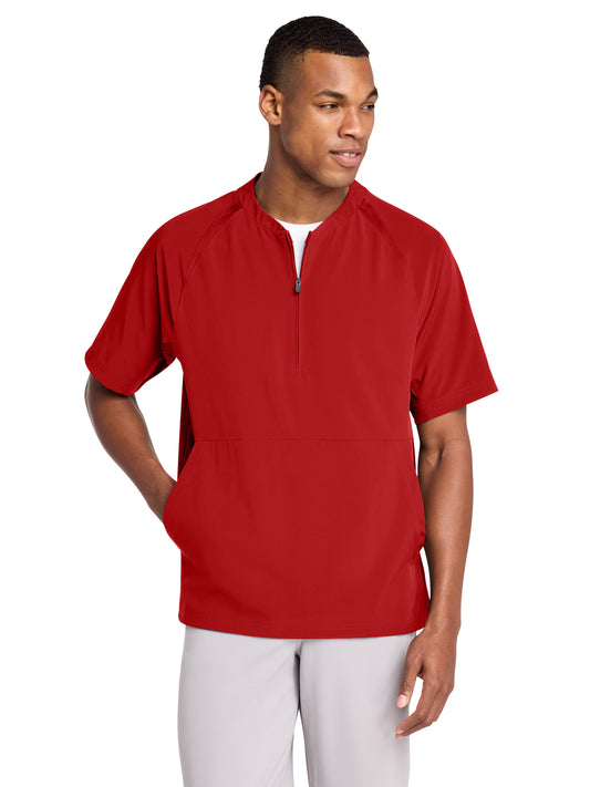 Men's Repeat 1/2-Zip Short Sleeve Jacket - JST489 - Deep Red