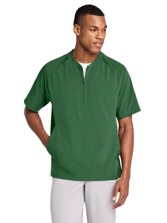 Men's Repeat 1/2-Zip Short Sleeve Jacket - JST489 - Forest Green