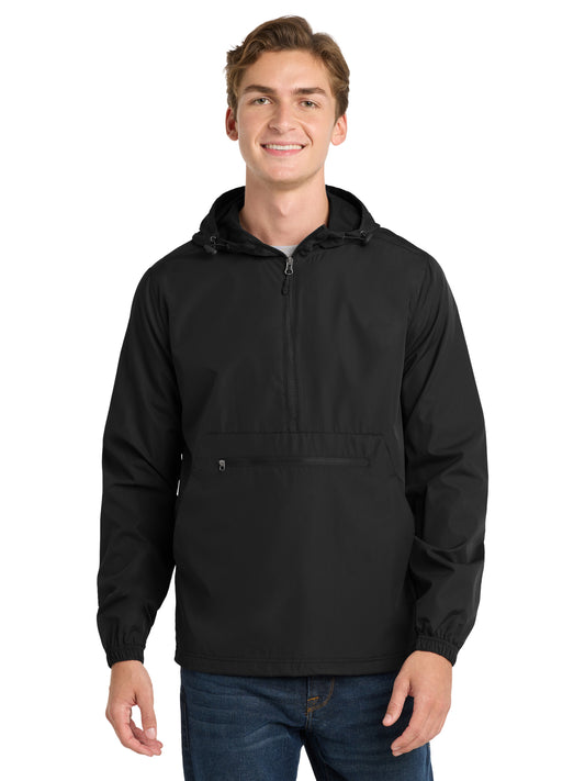 Men's Packable Anorak Jacket - JST66 - Black