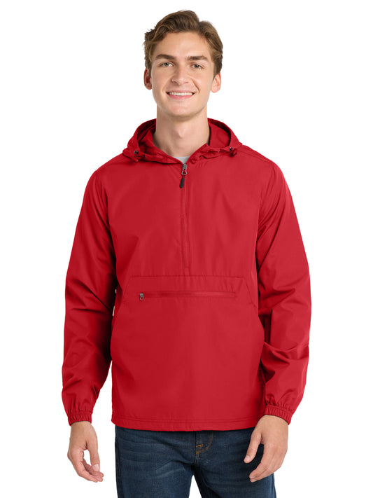 Men's Packable Anorak Jacket - JST66 - True Red