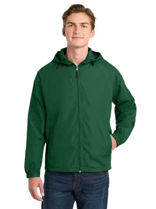 Men's Hooded Raglan Jacket - JST73 - Forest Green