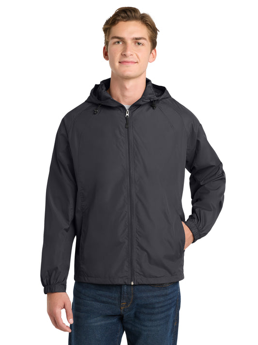 Men's Hooded Raglan Jacket - JST73 - Graphite