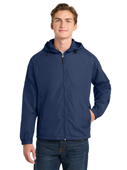 Men's Hooded Raglan Jacket - JST73 - True Navy