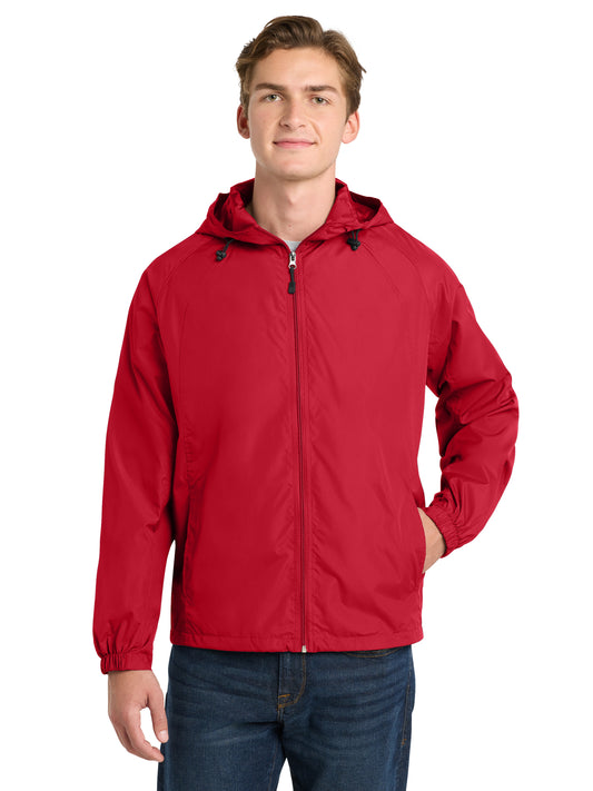 Men's Hooded Raglan Jacket - JST73 - True Red