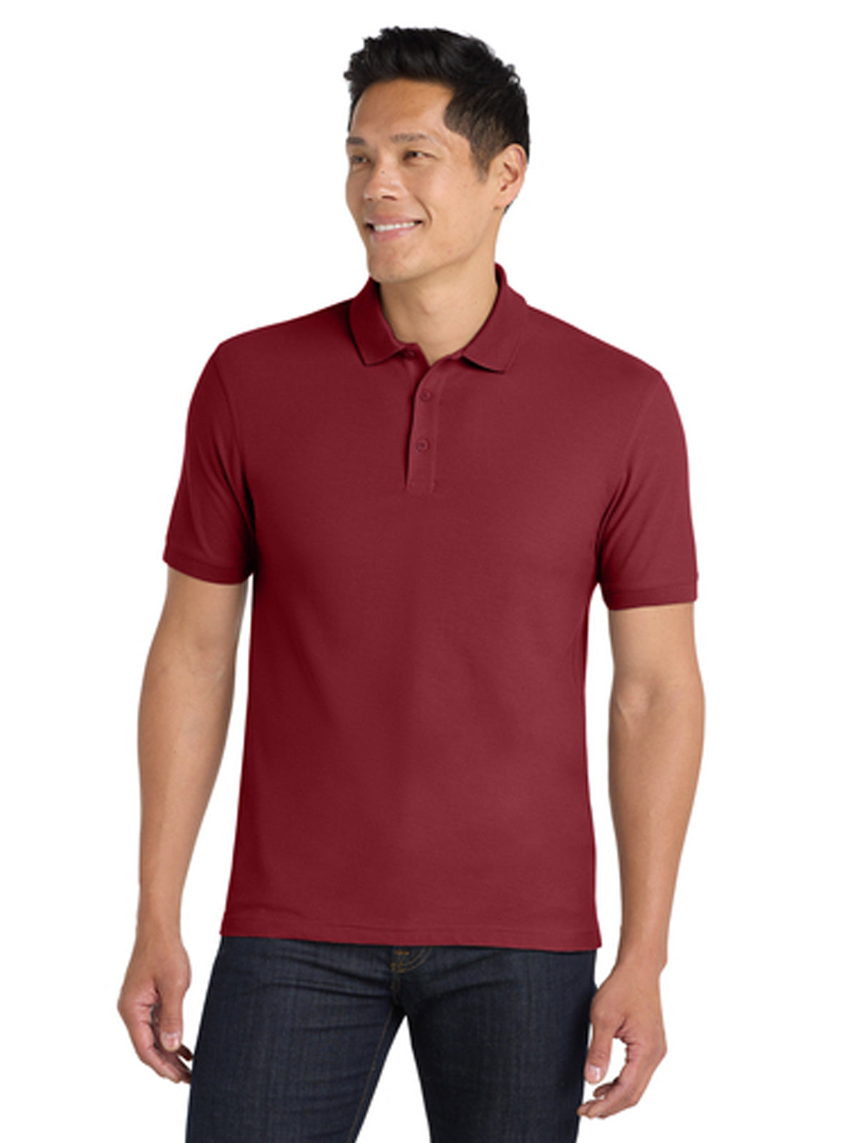 Men's Classic Pique Polo Shirt - K100 - Burgundy
