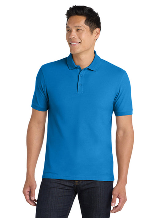 Men's Classic Pique Polo Shirt - K100 - Coastal Blue