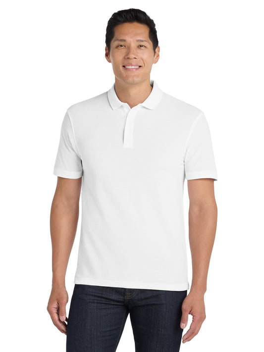 Men's Classic Pique Polo Shirt - K100 - White