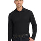 Men's Long Sleeve Core Classic Pique Polo - K100LS - Deep Black