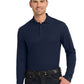 Men's Long Sleeve Core Classic Pique Polo - K100LS - River Blue Navy